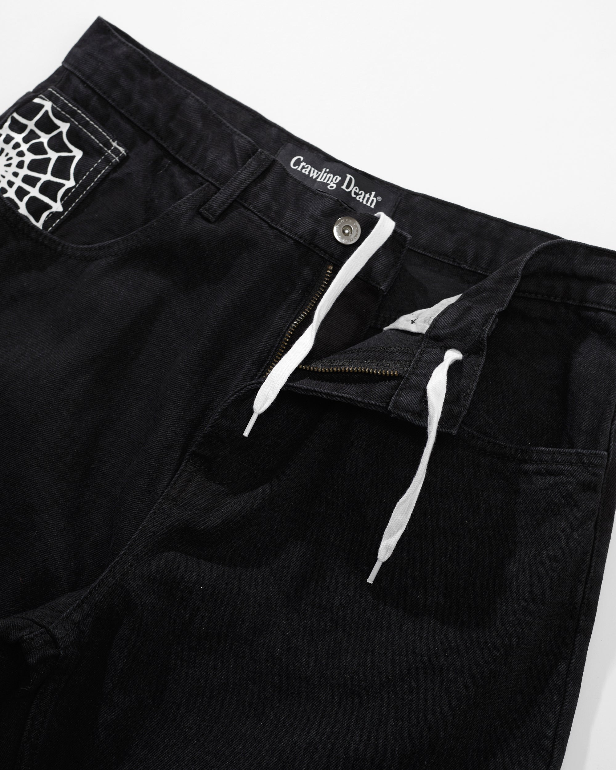 Web Denim Shorts | Black