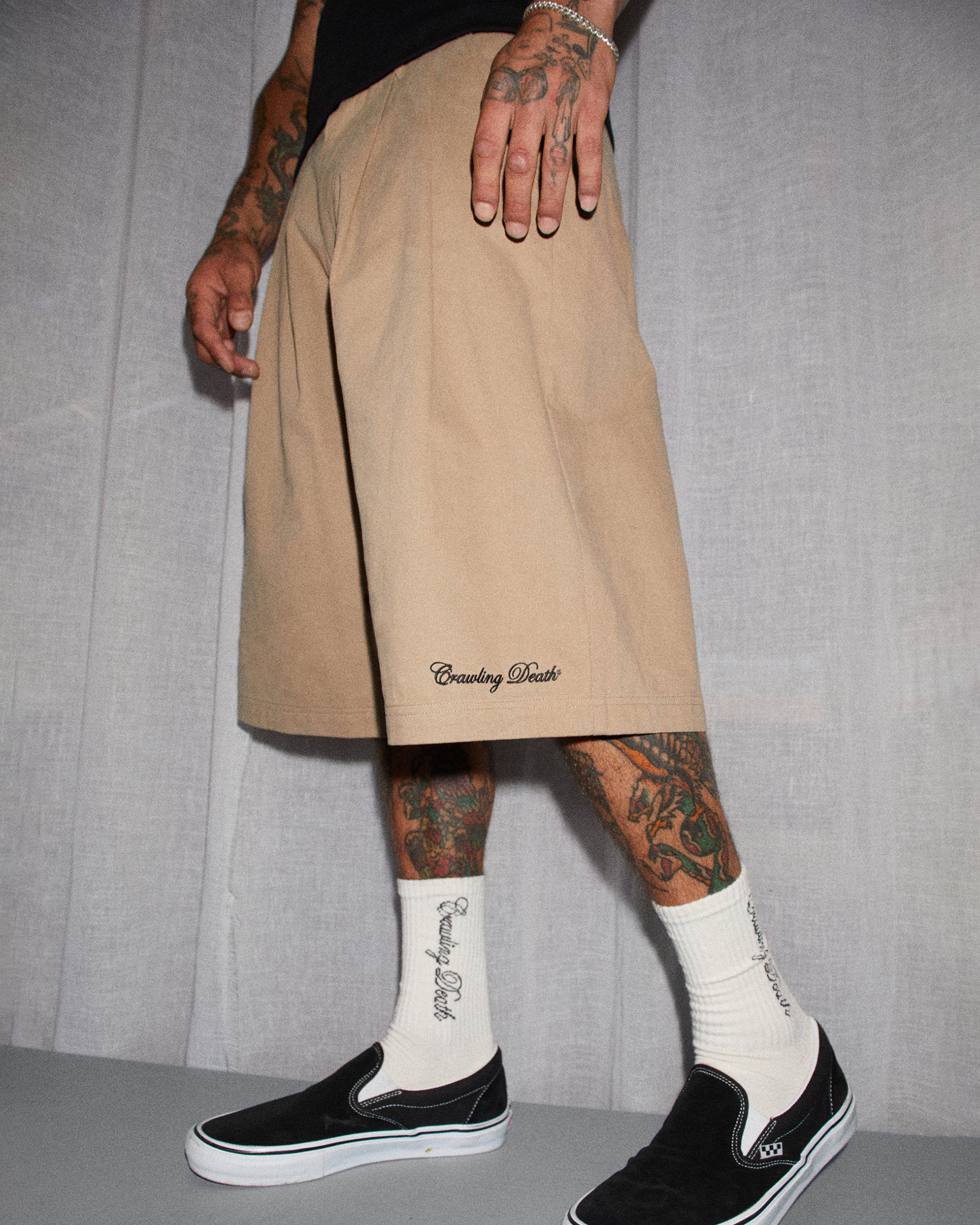 Pleated Shorts | Tan