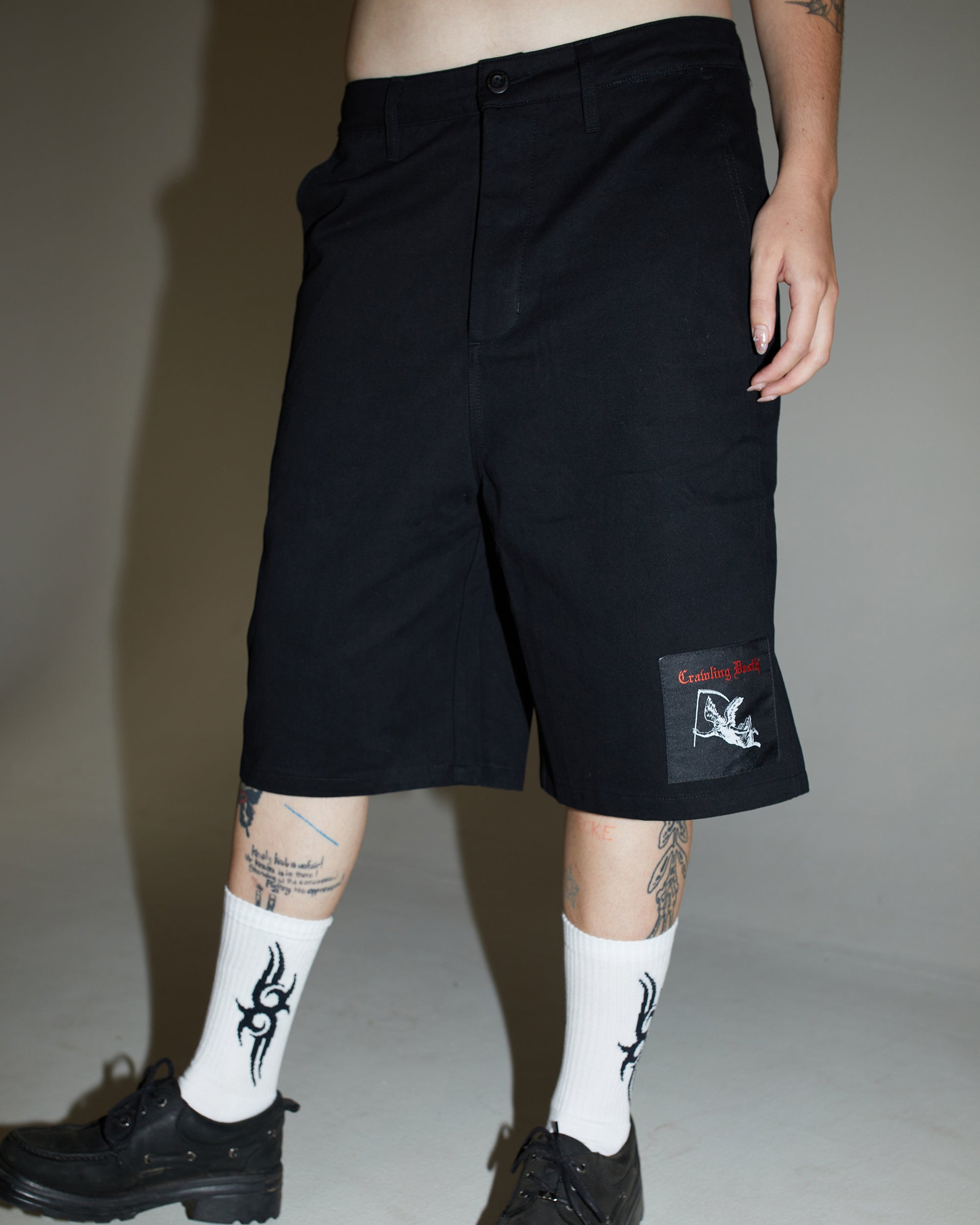 Death Angel Long Shorts | Black