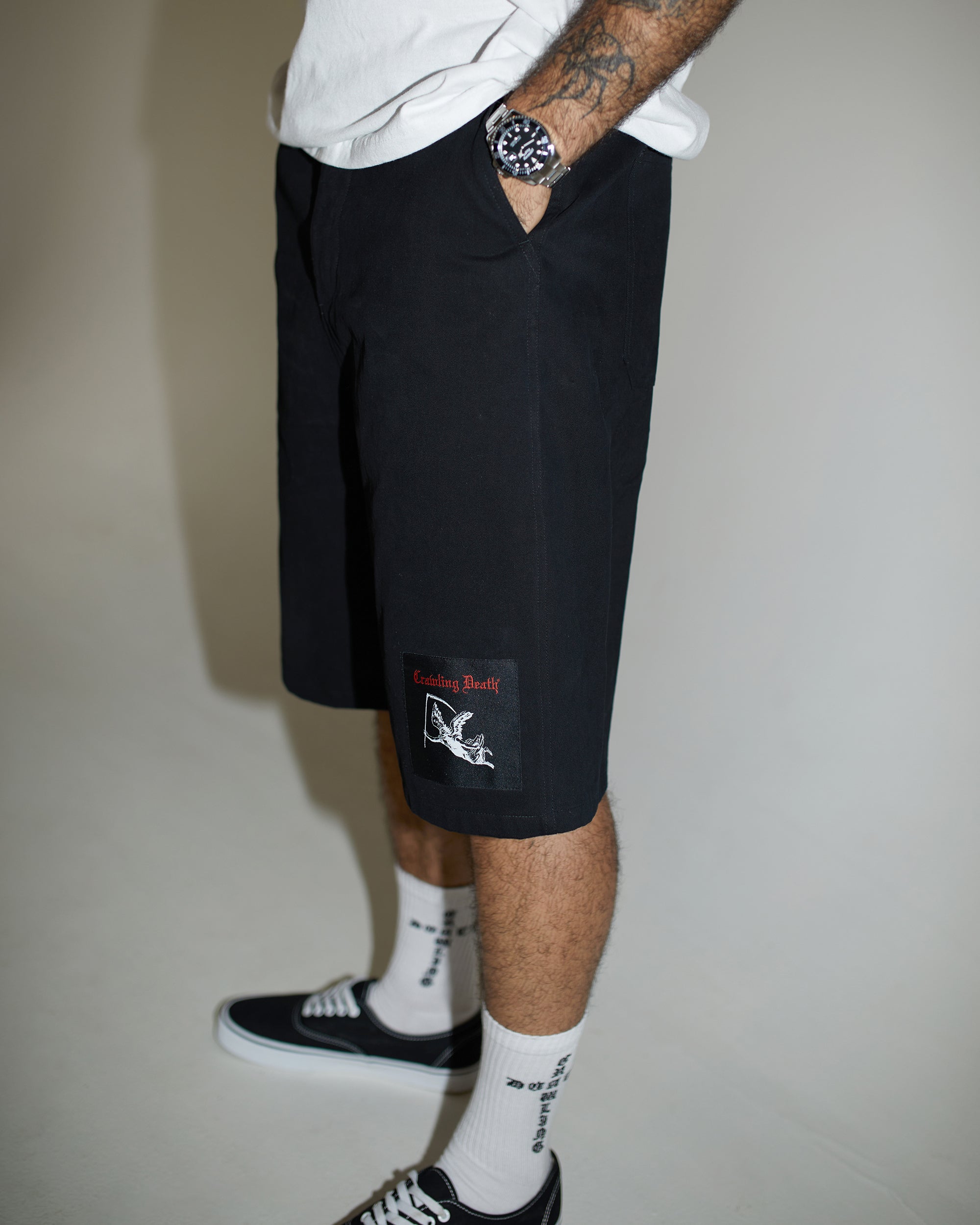 Death Angel Long Shorts | Black