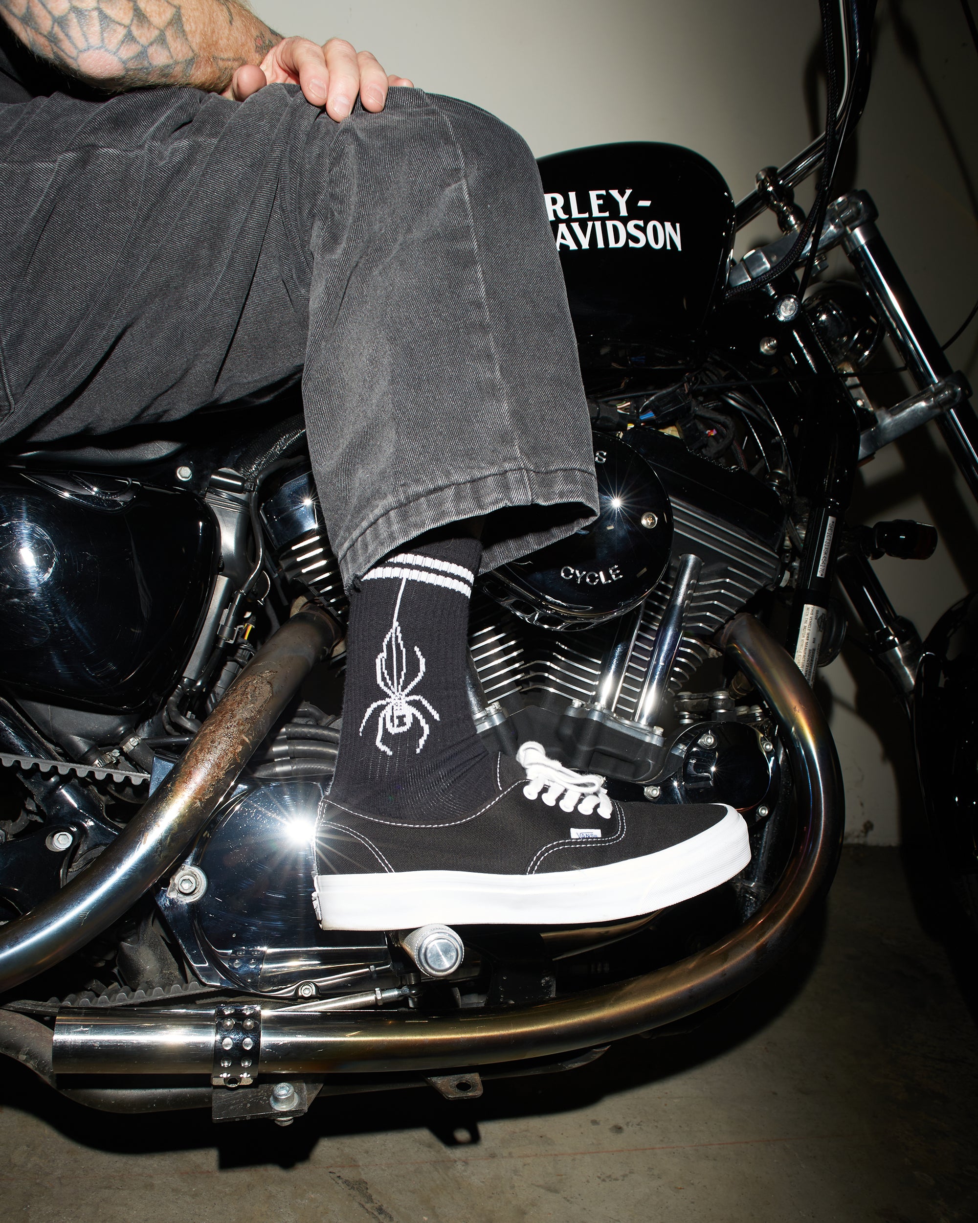 Spider Striped Socks Black | Spider Sinclair