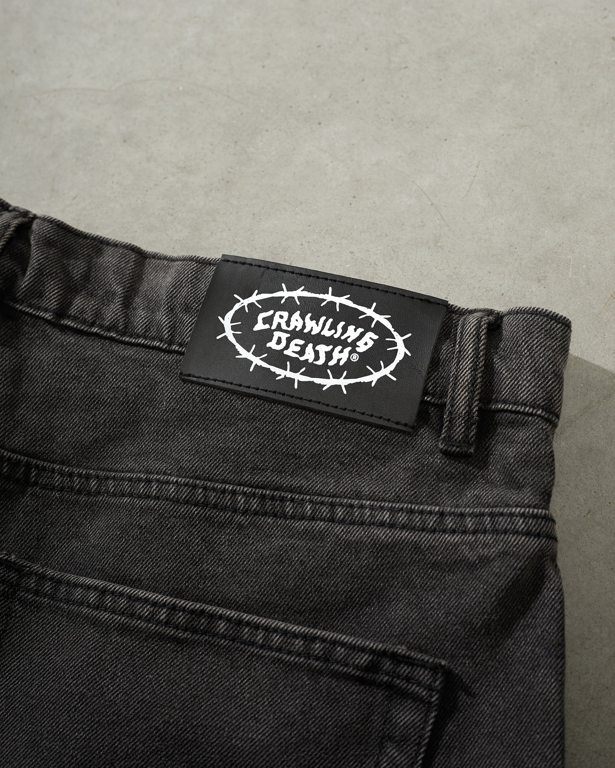 Barbed Denim Jeans | Faded Black
