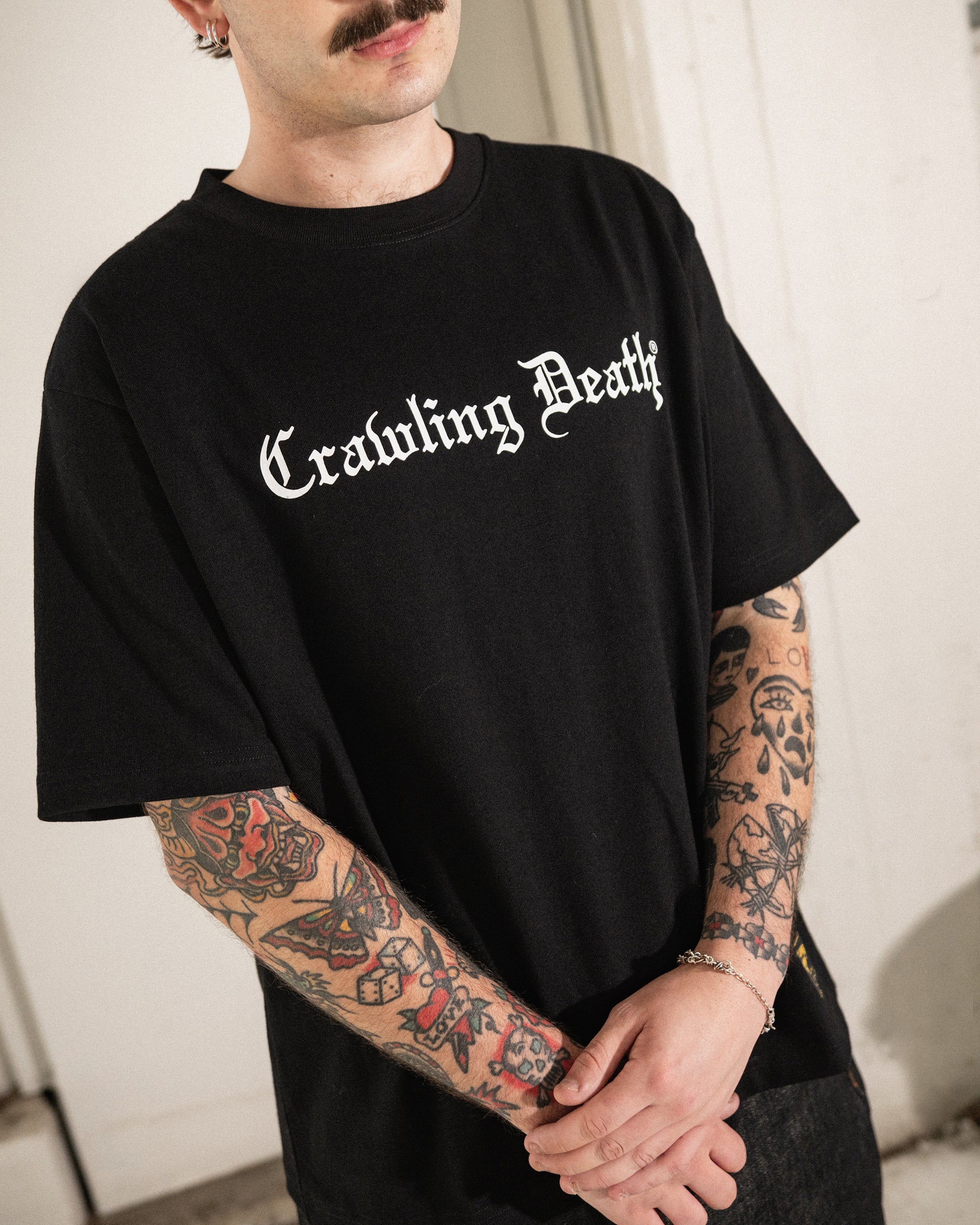 Gothic Script Heavy T-Shirt | Black
