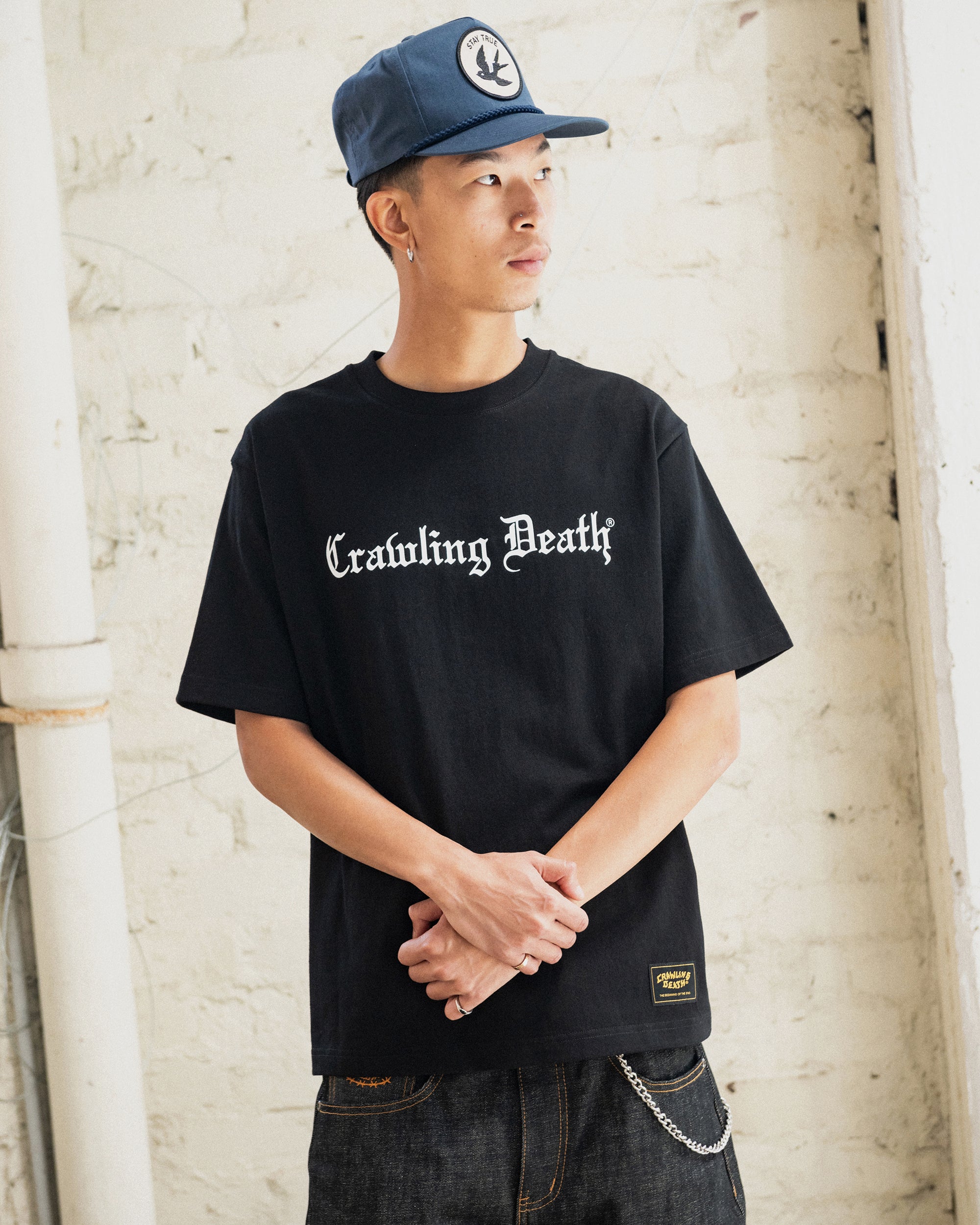 Gothic Script Heavy T-Shirt | Black