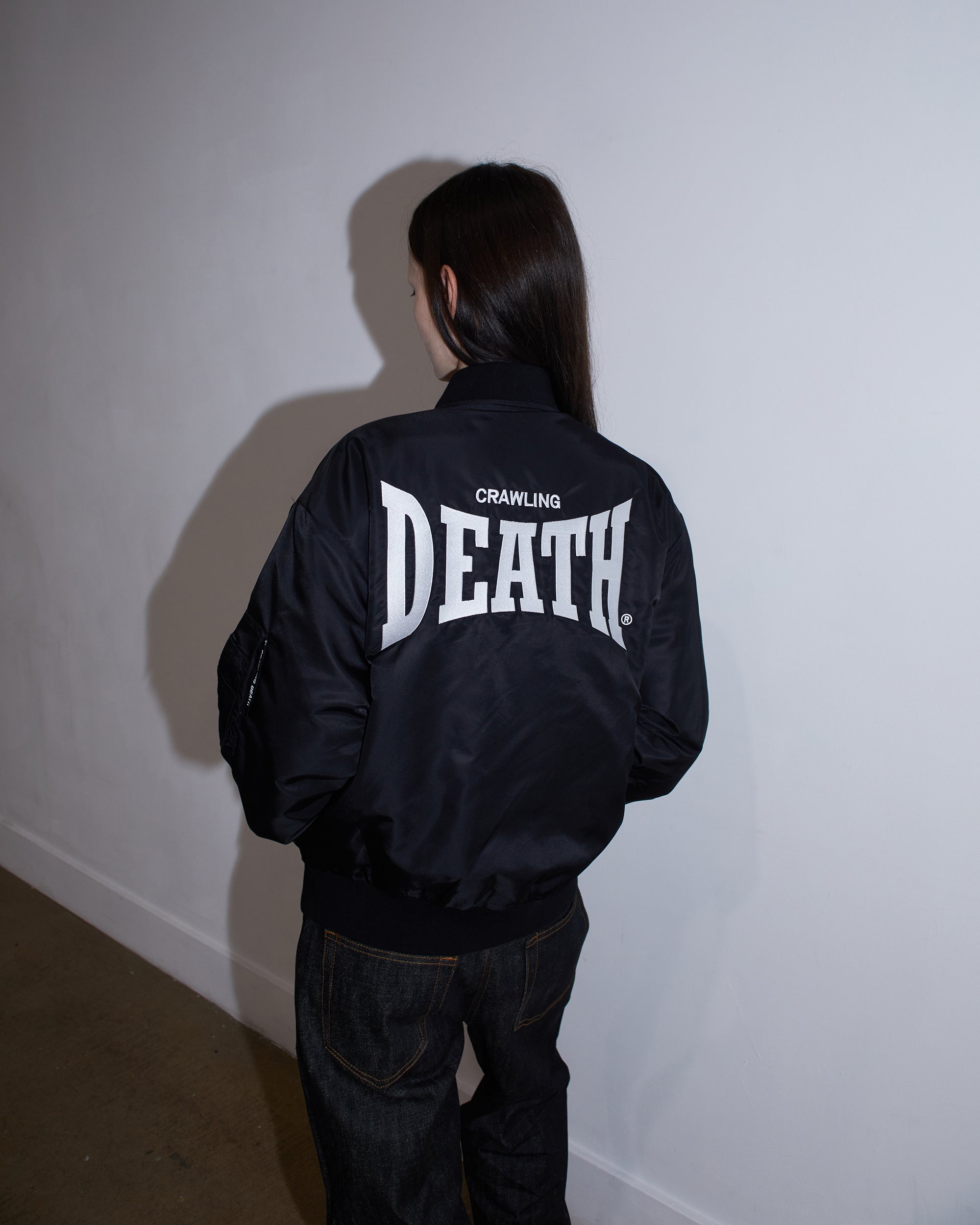 Curve Logo Bomber Jacket | Black