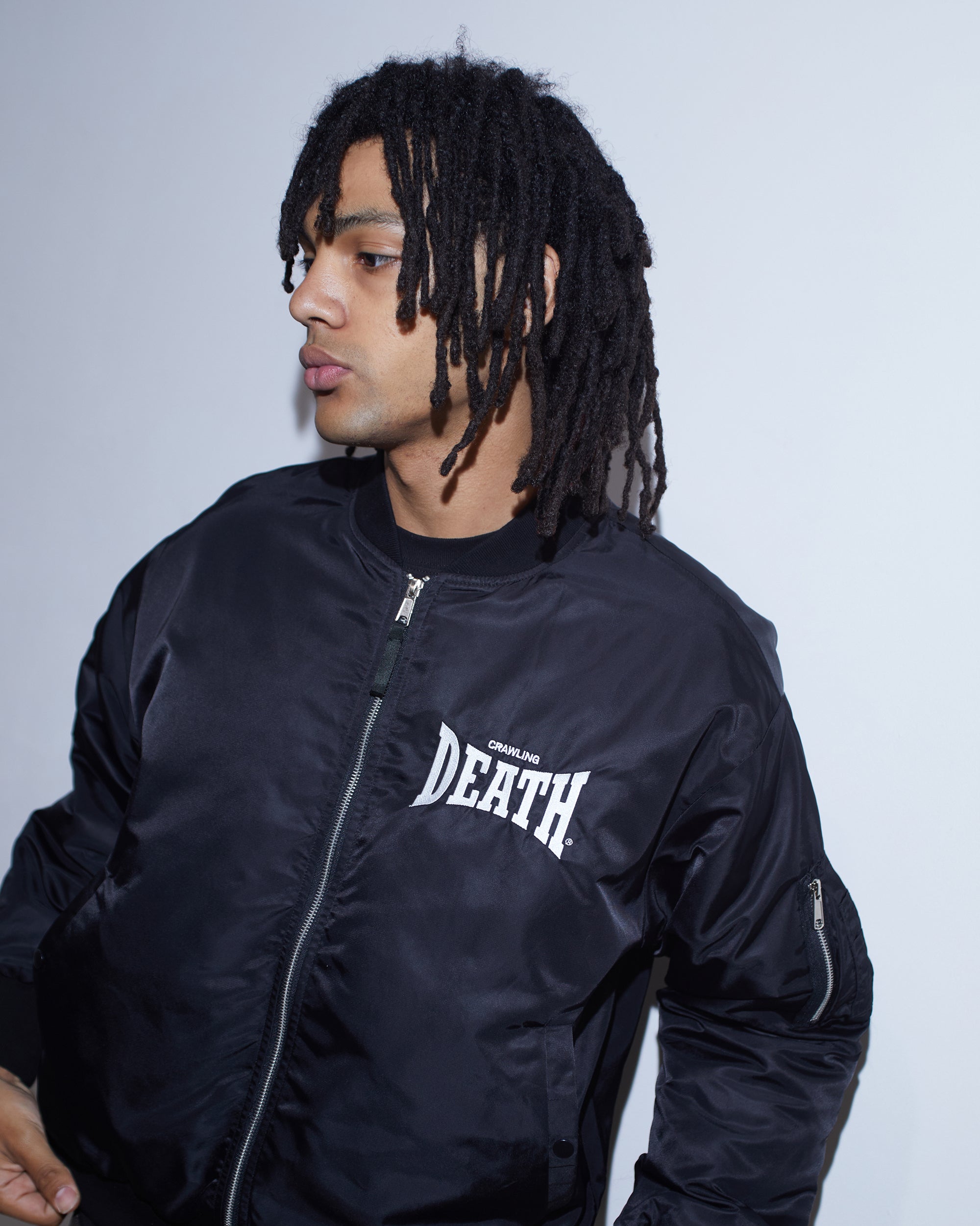 Curve Logo Bomber Jacket | Black