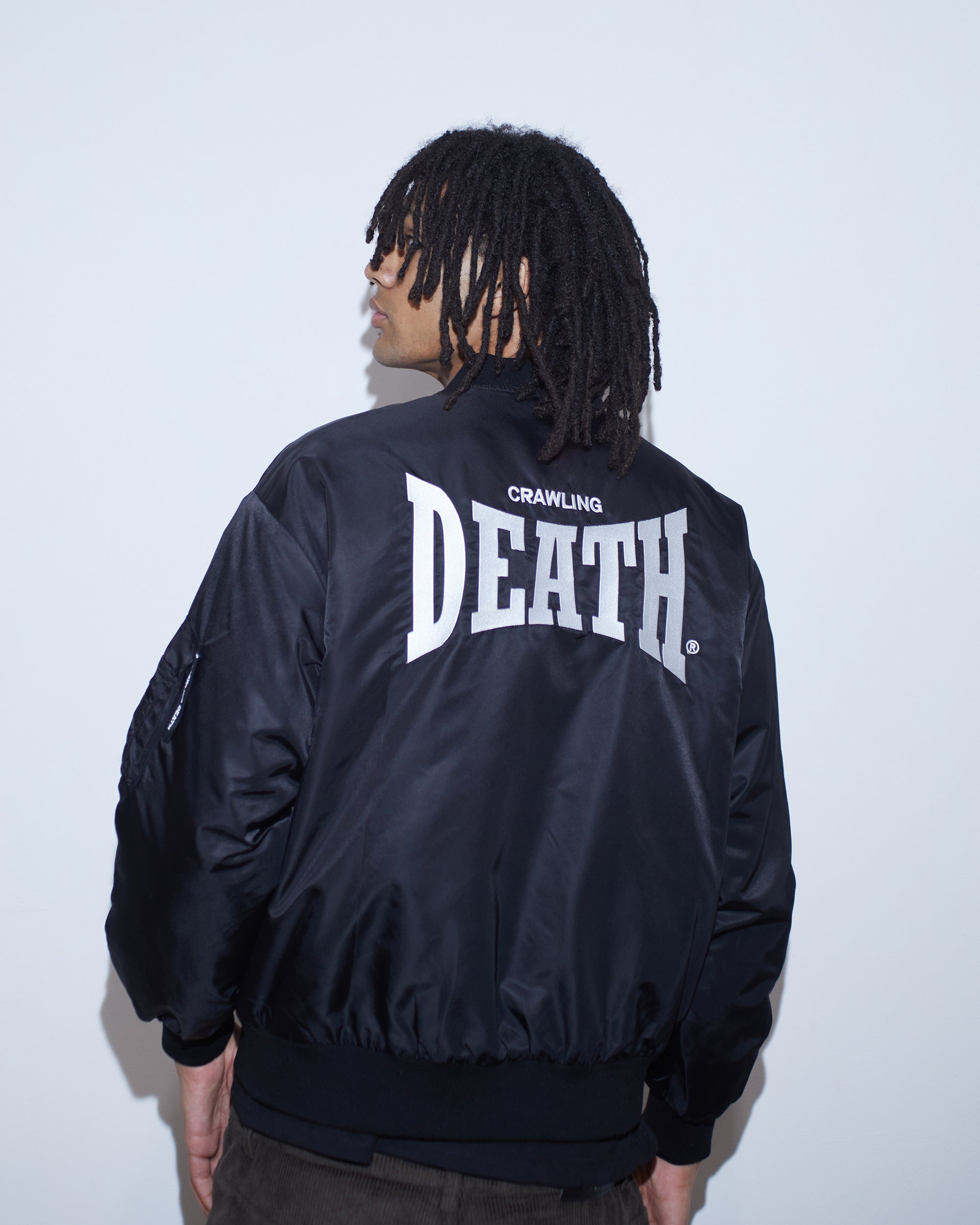 Curve Logo Bomber Jacket | Black
