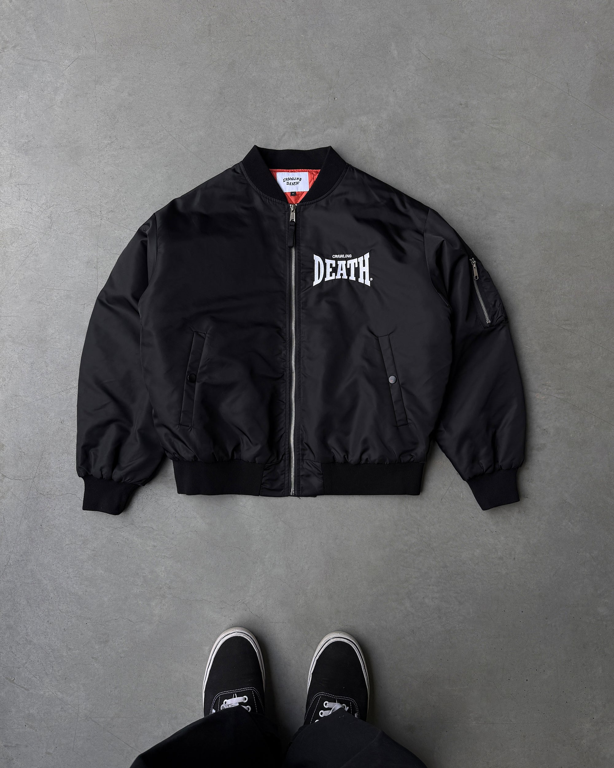 Curve Logo Bomber Jacket | Black