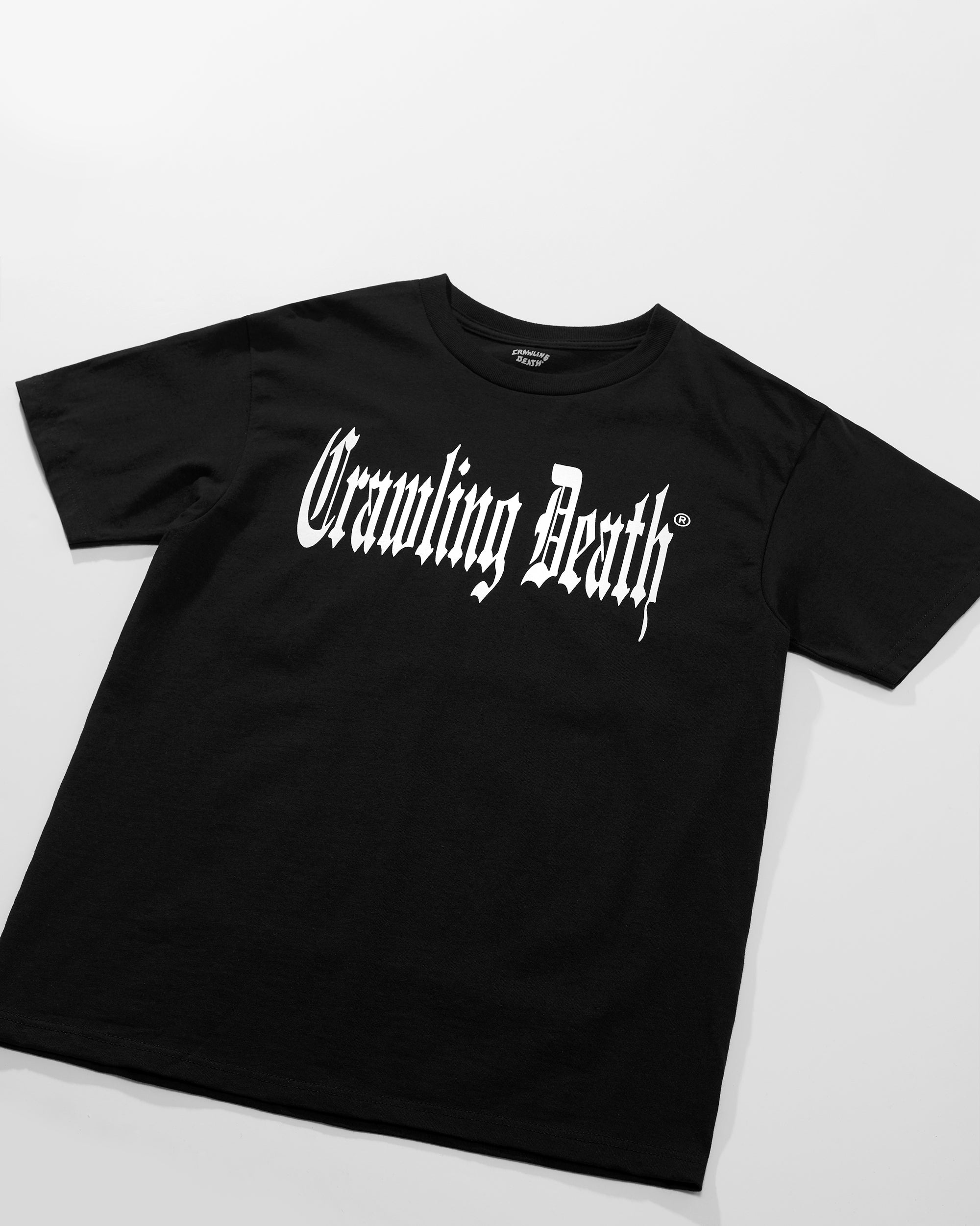 Stretch Gothic Logo T-Shirt | Black/White