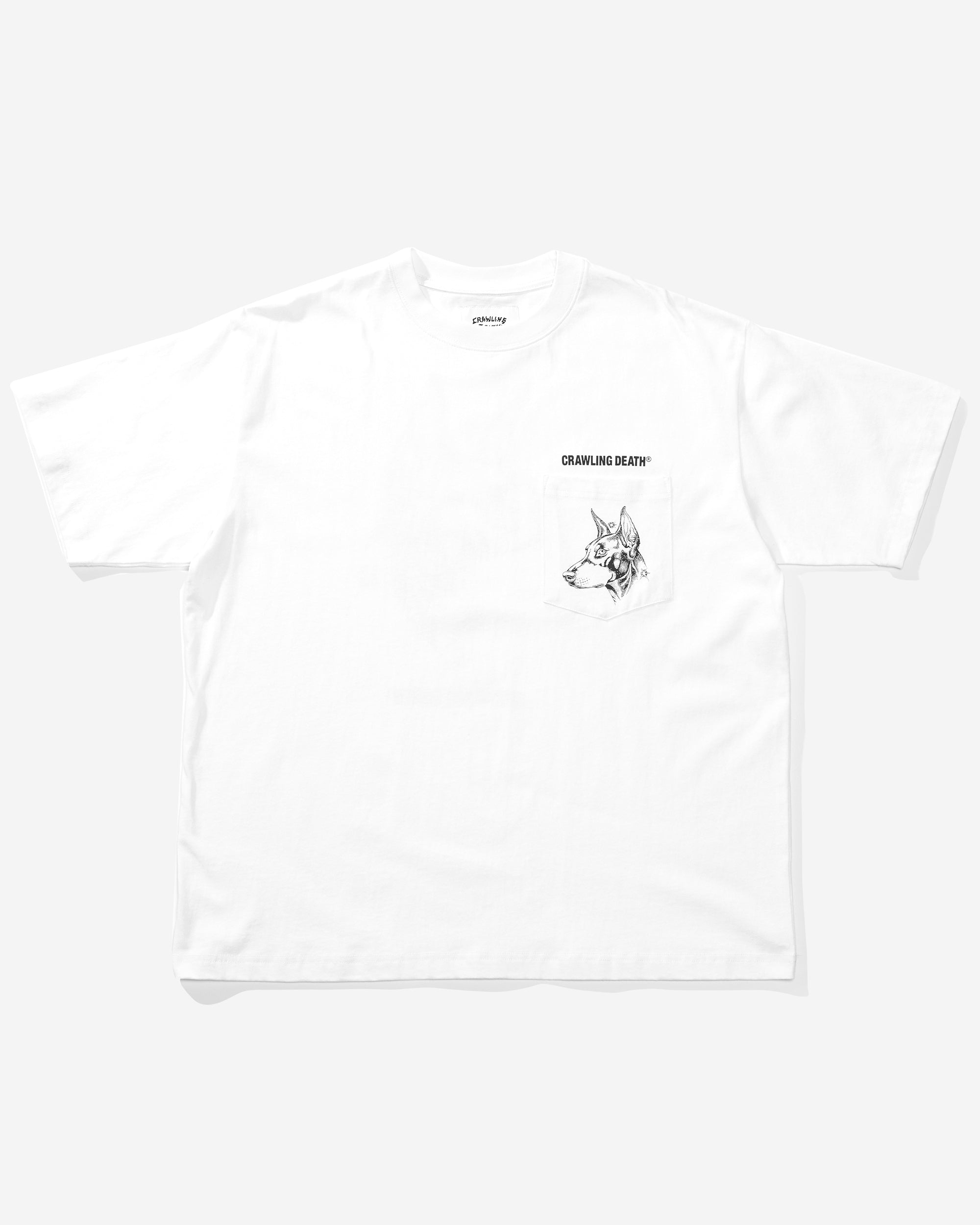 Dog Pocket Tee White | Spider Sinclair