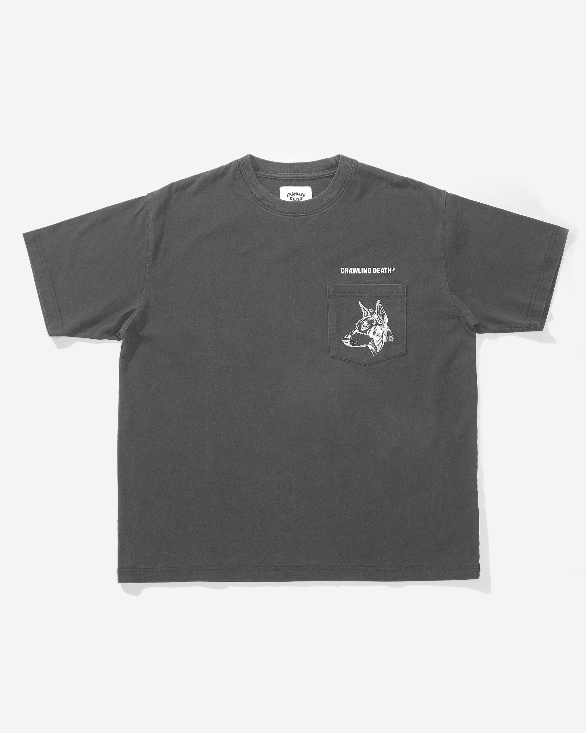 Dog Pocket Tee Washed Charcoal | Spider Sinclair