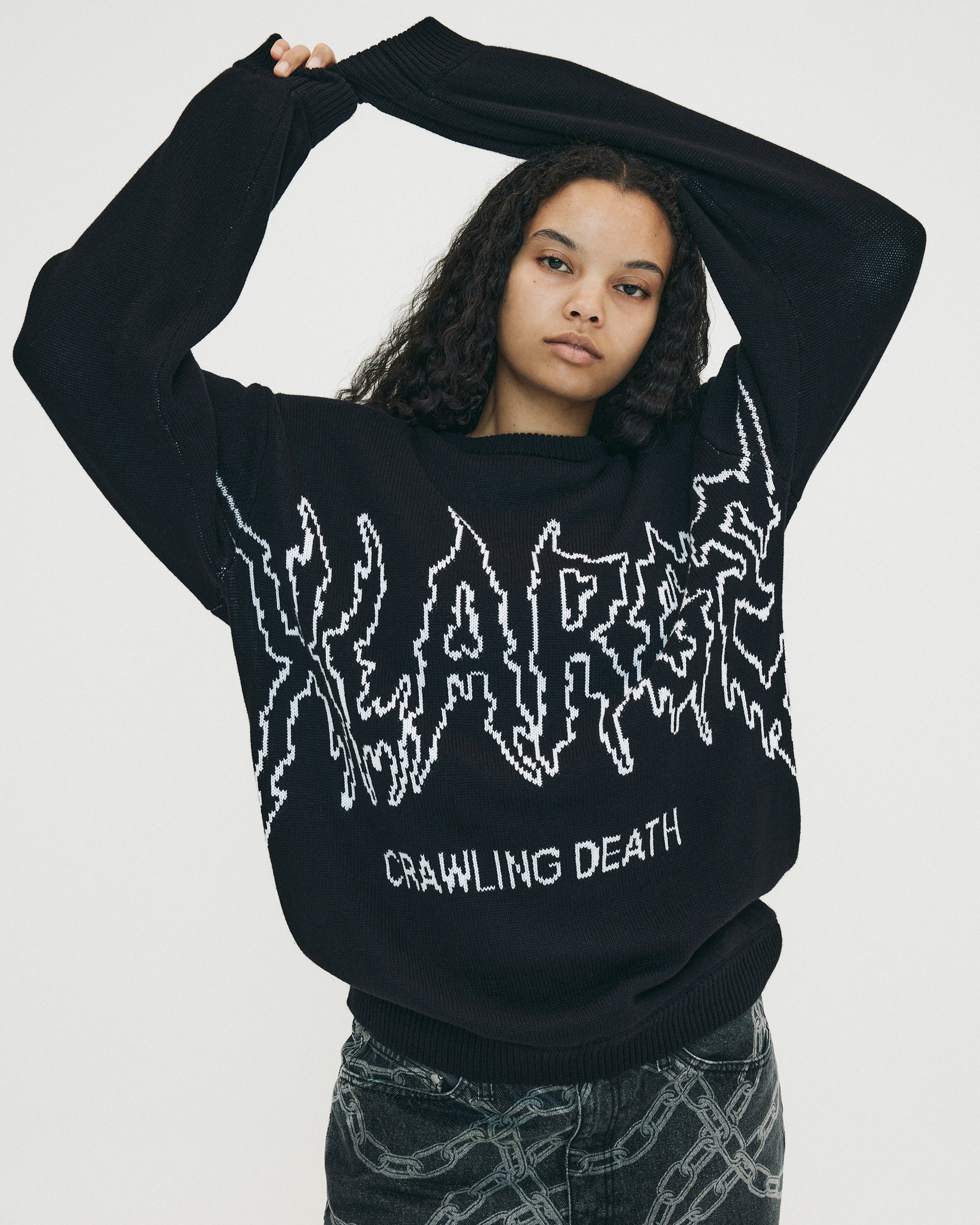 XLARGE Knitted Sweater | Black | Crawling Death