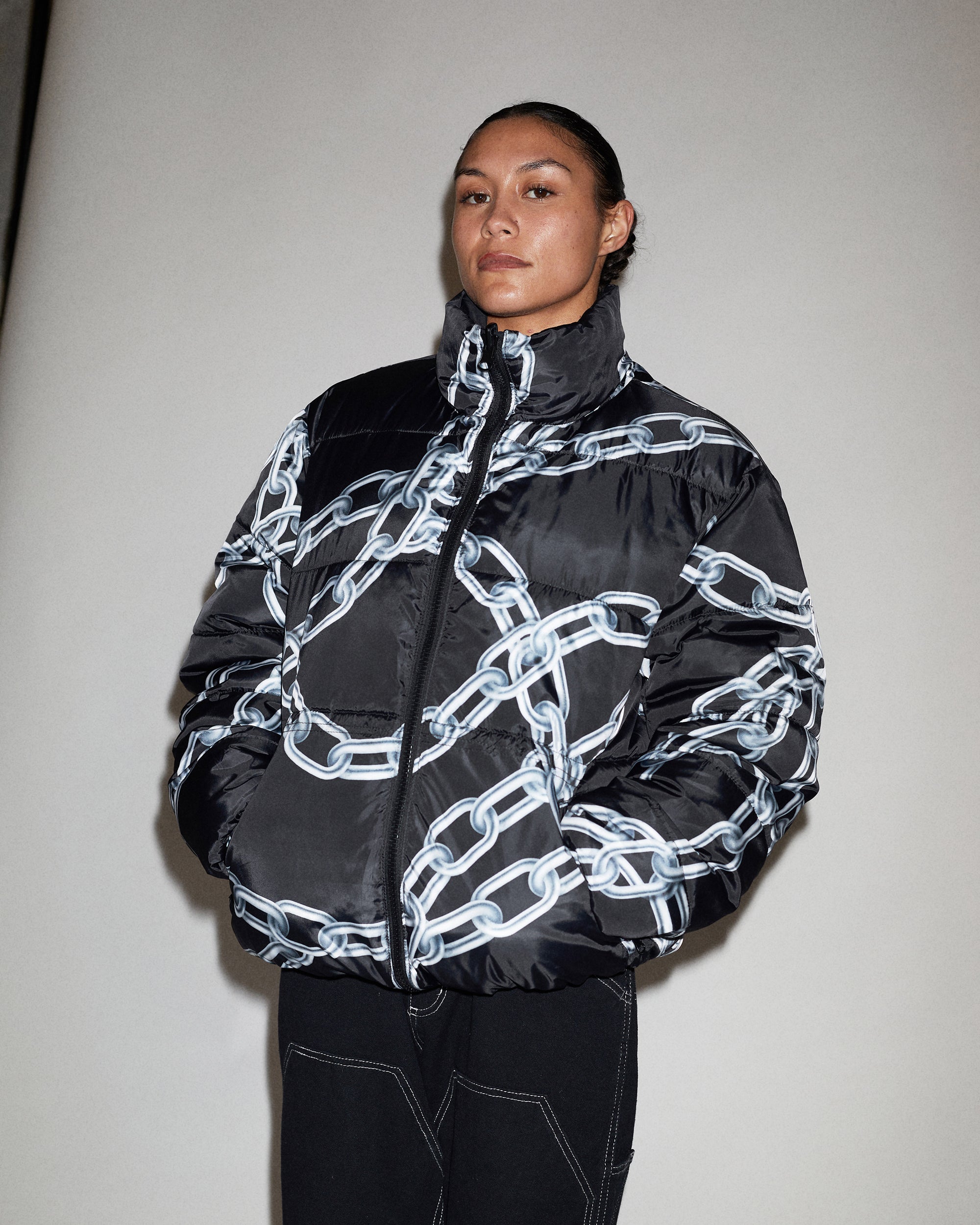 Reversible Chains Puffer Jacket