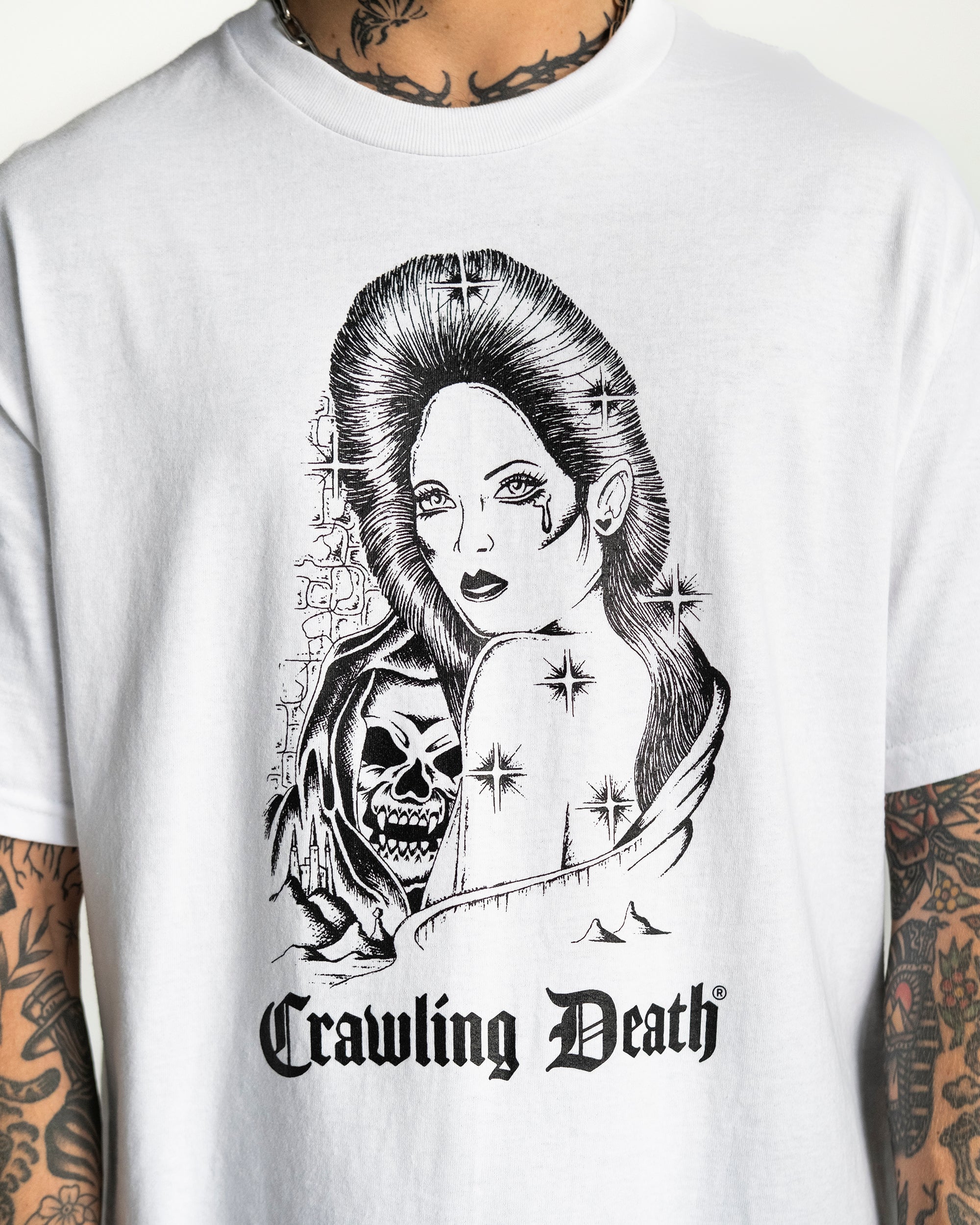 Girl and Reaper T-Shirt | White