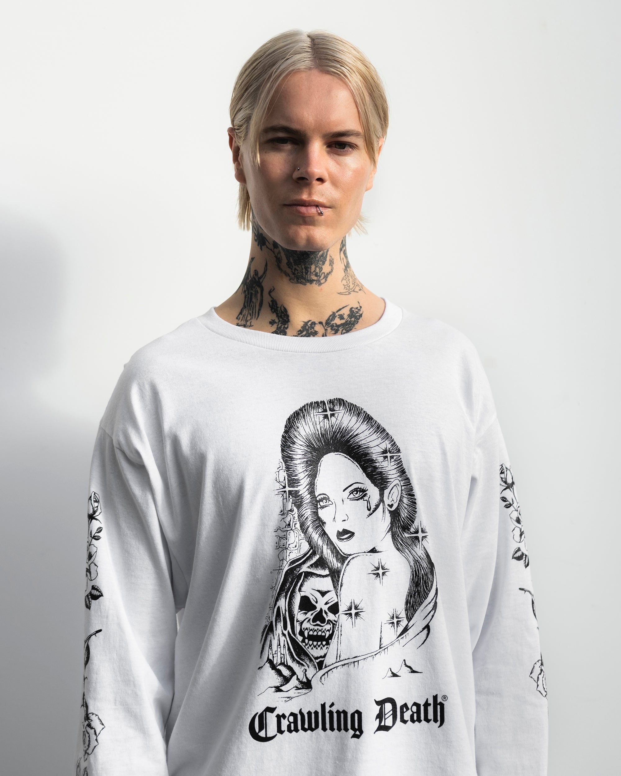 Girl and Reaper Longsleeve | White