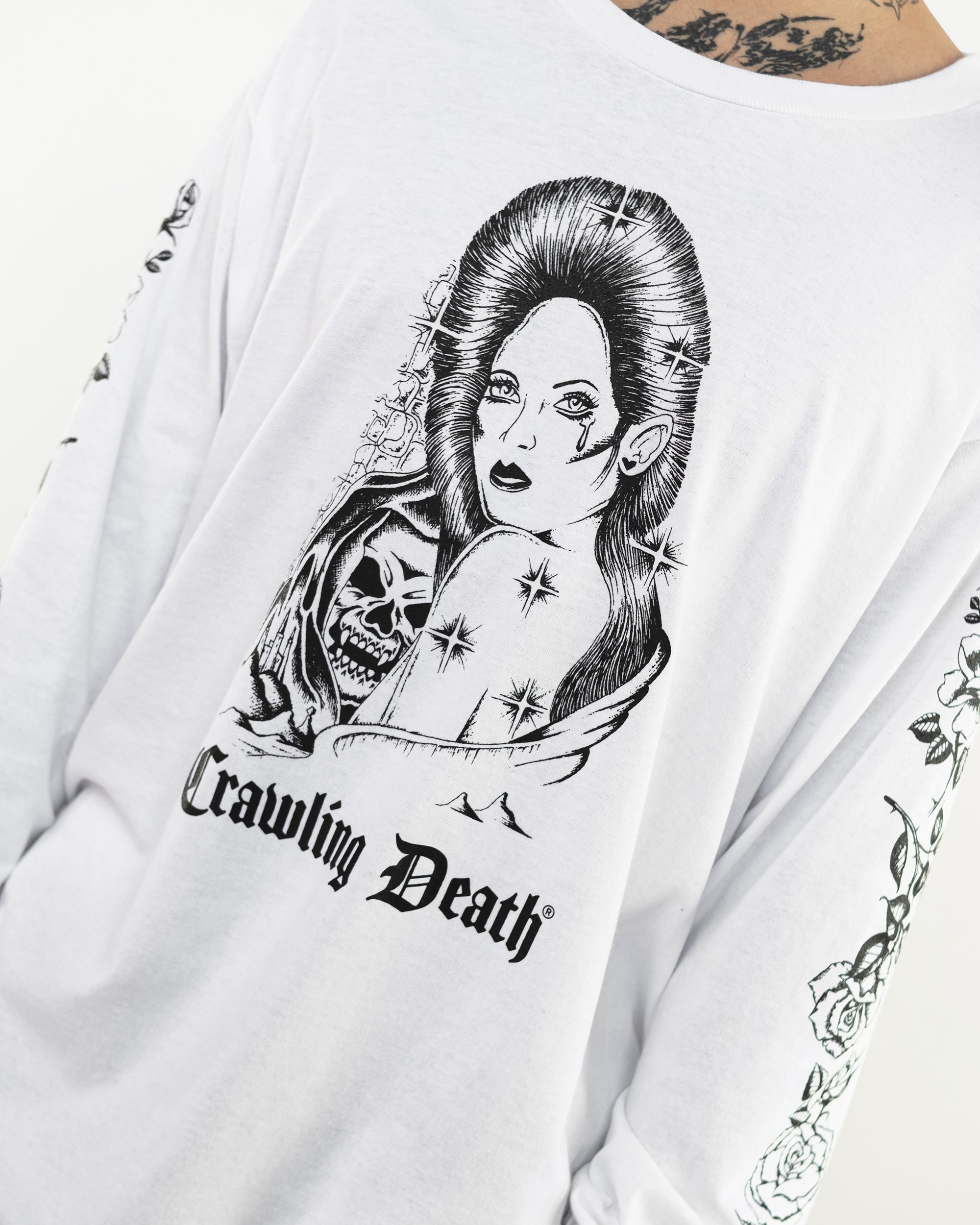 Girl and Reaper Longsleeve | White