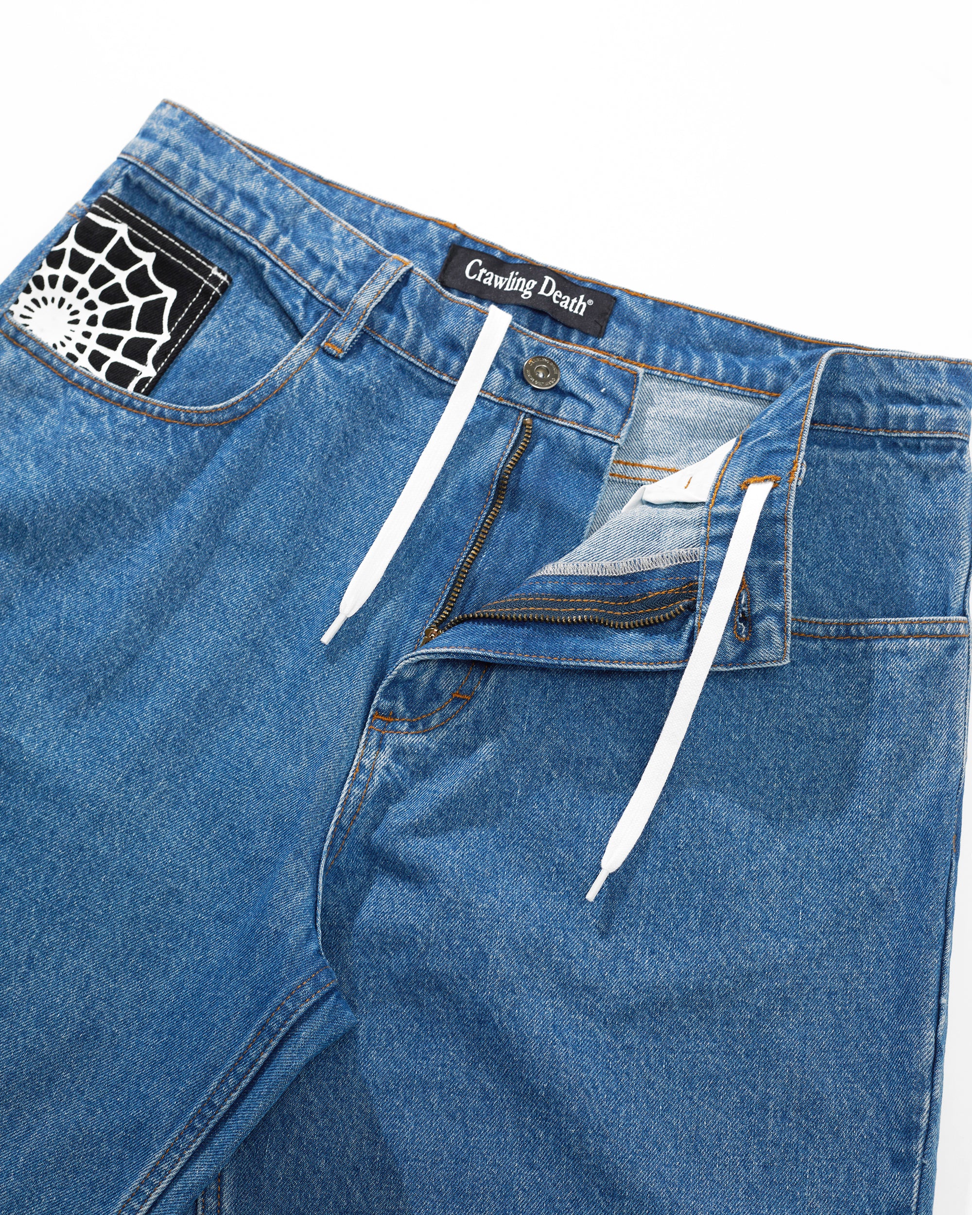 Web Denim Shorts | Mid Blue