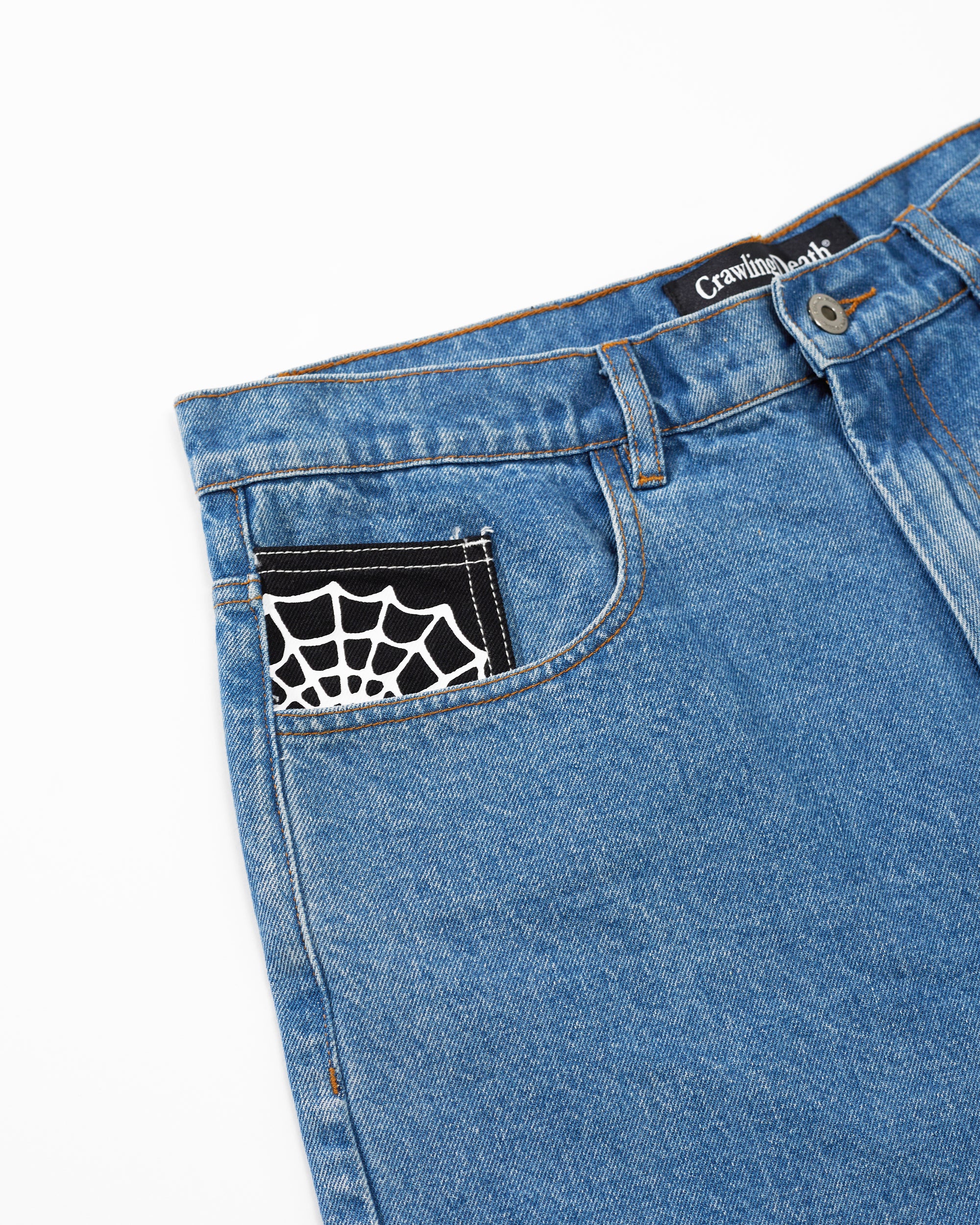 Web Denim Shorts | Mid Blue
