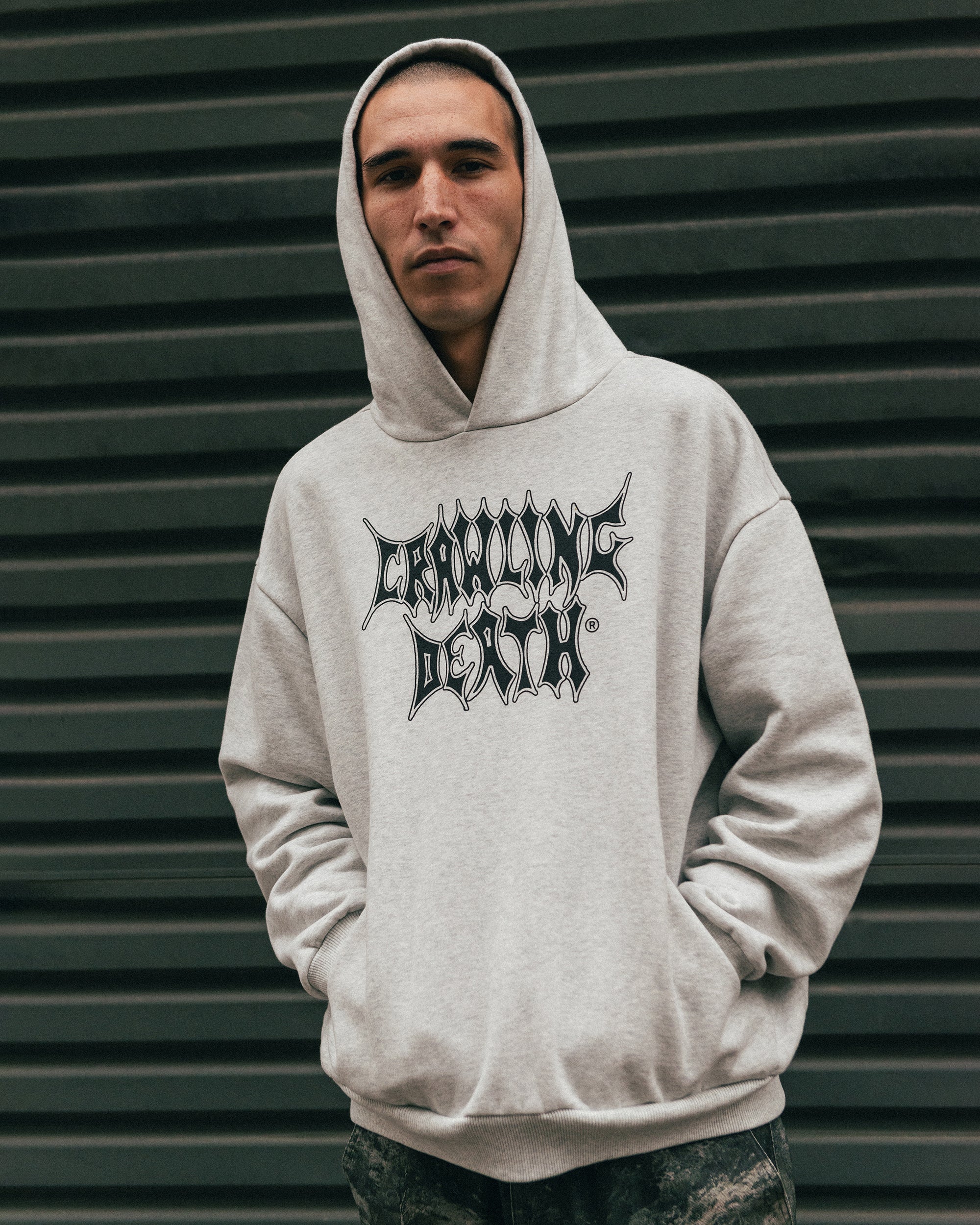 Metal Logo Hood | Grey