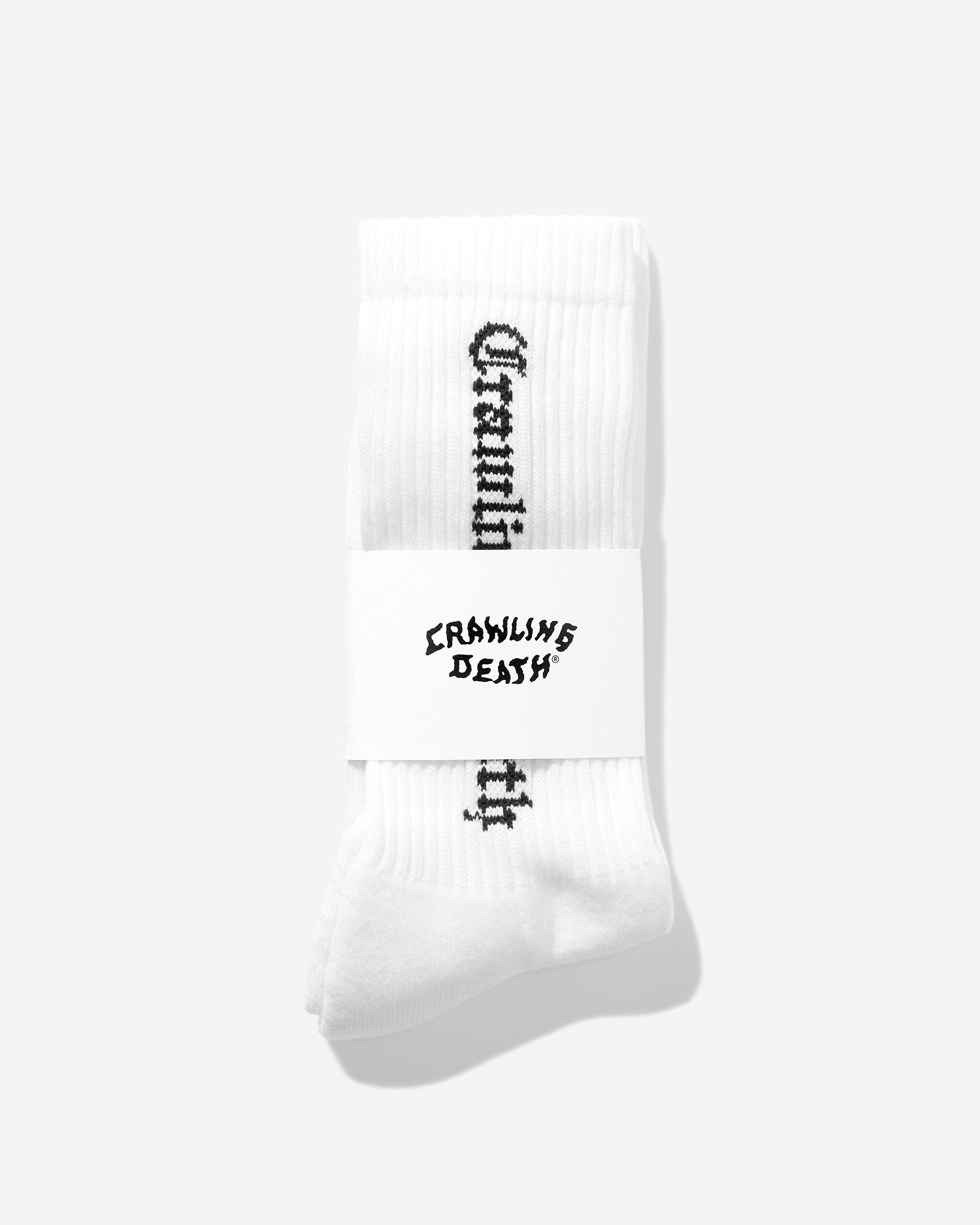 Gothic Logo Socks | White