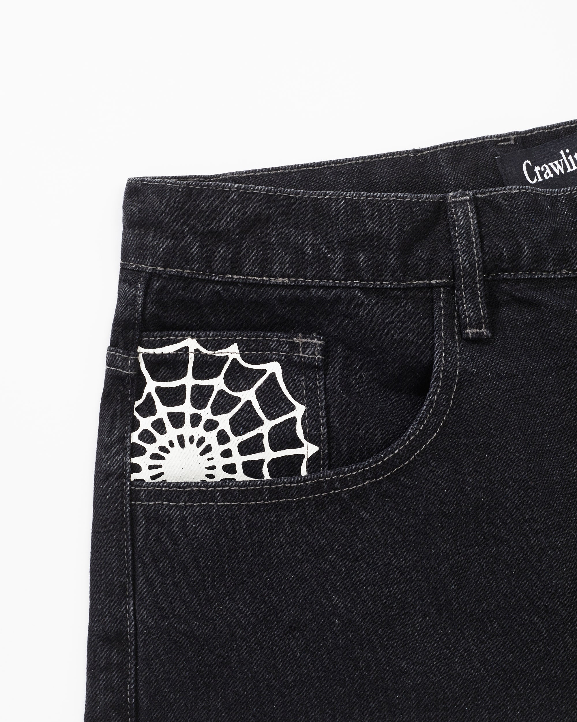 Web Denim Shorts | Washed Black