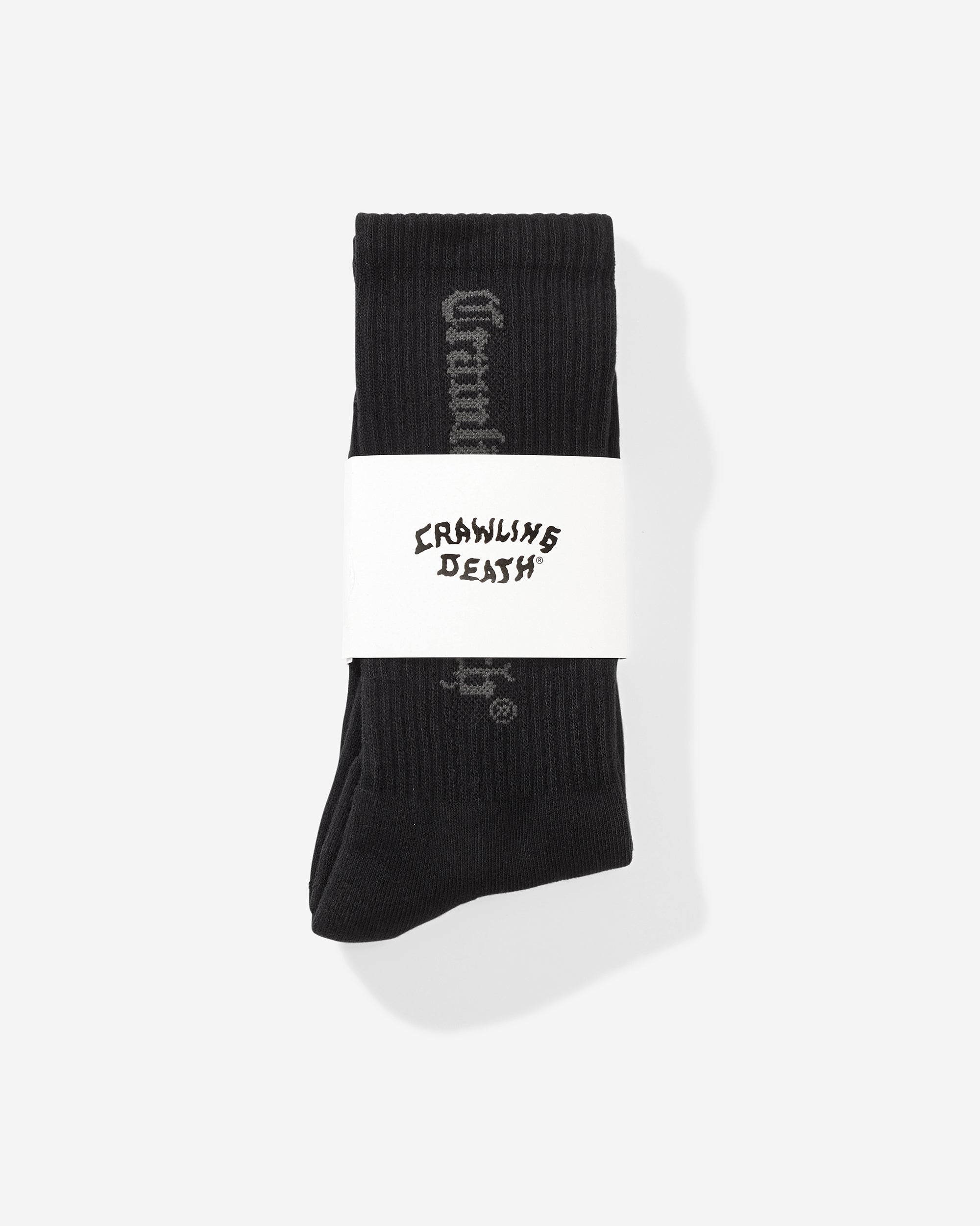 Gothic Logo Socks | Black Grey