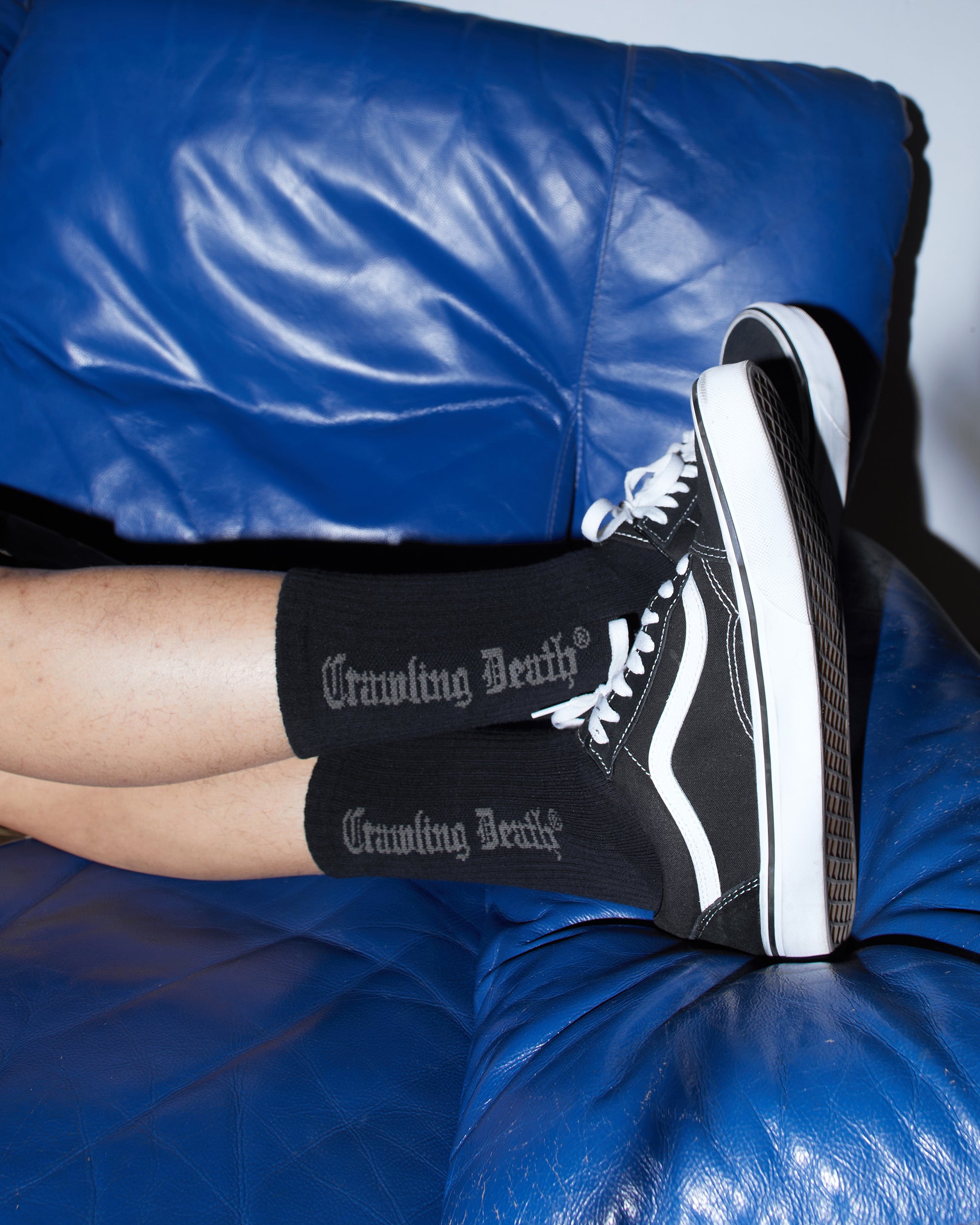 Gothic Logo Socks | Black Grey