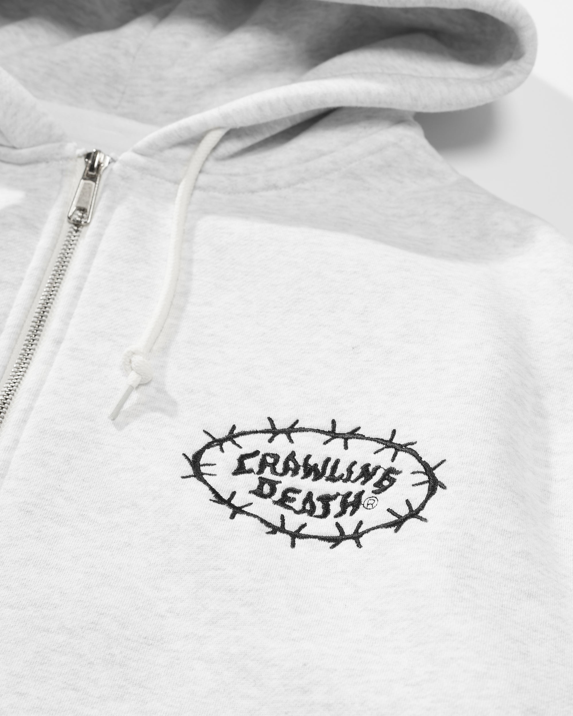 Barbed Logo Zip Hood | Light Grey