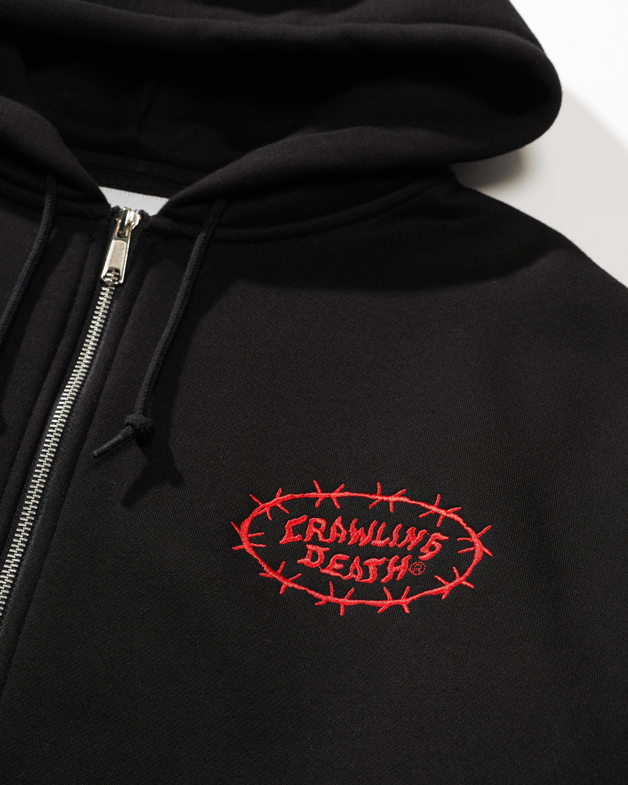 Barbed Logo Zip Hood | Black