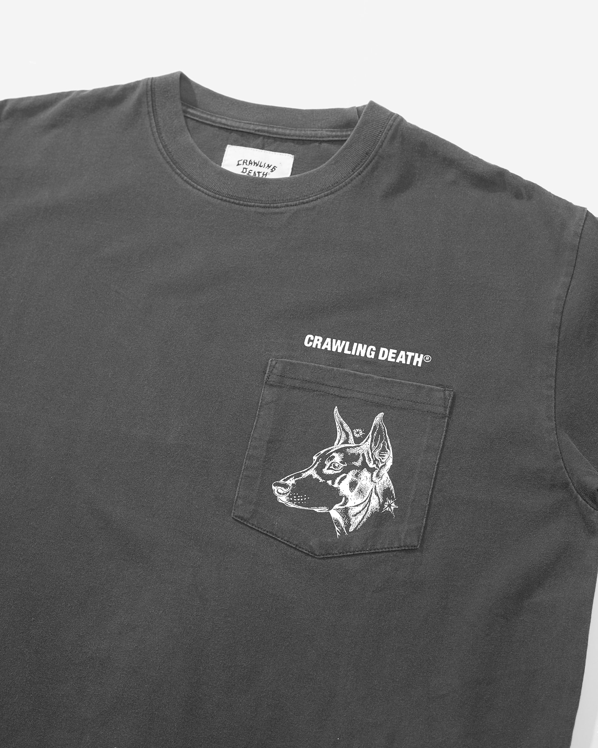 Dog Pocket Tee Washed Charcoal | Spider Sinclair