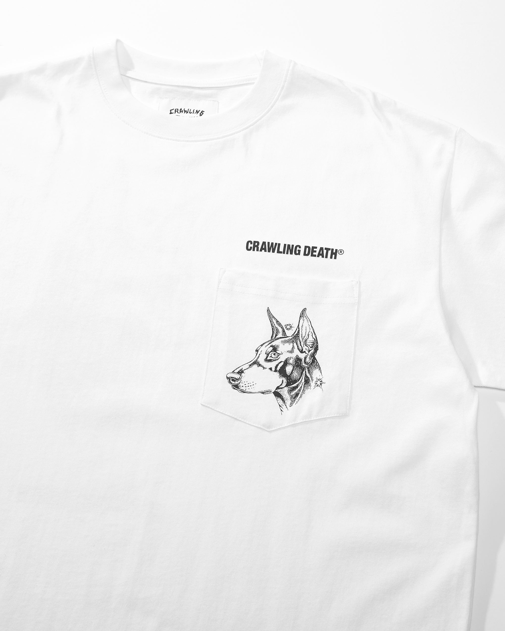 Dog Pocket Tee White | Spider Sinclair