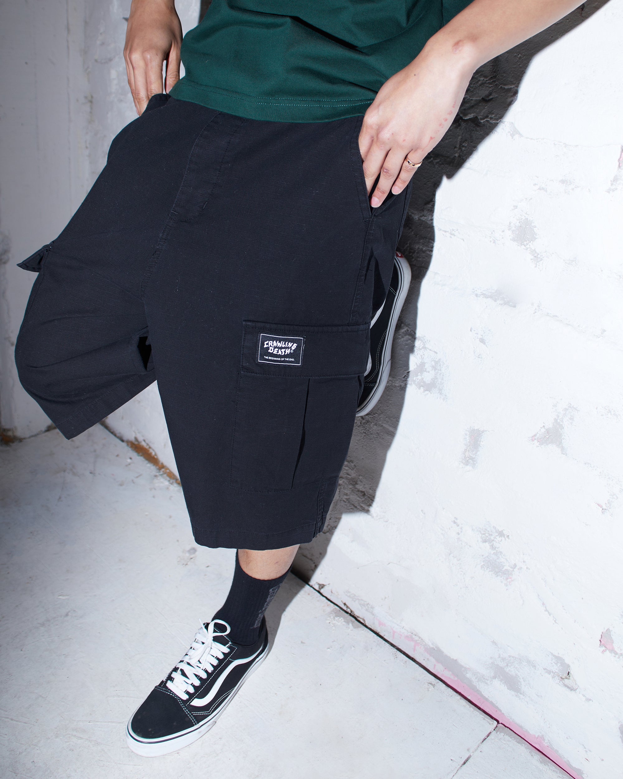 Ripstop Cargo Shorts | Washed Black