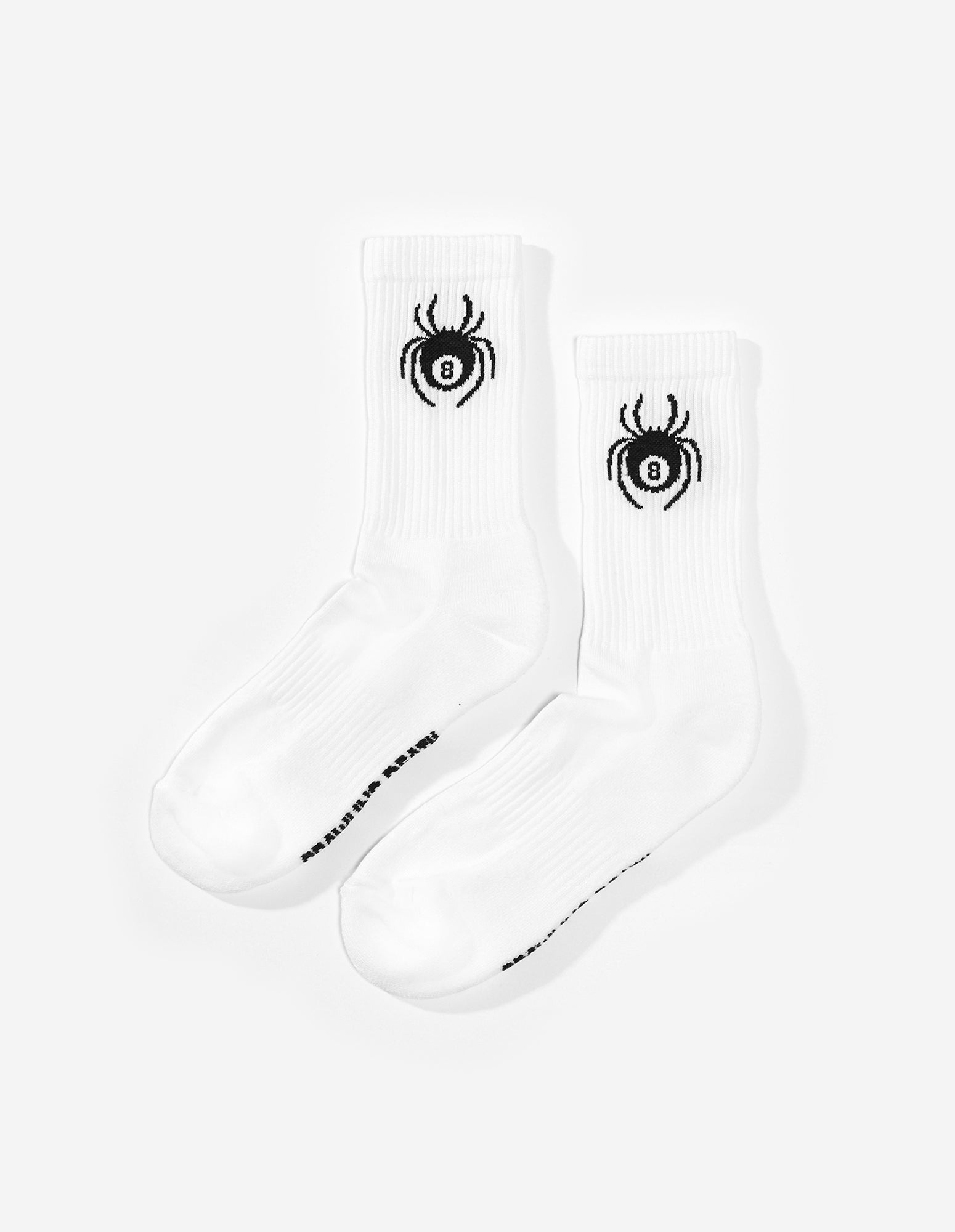 8-Ball Spider Socks | White